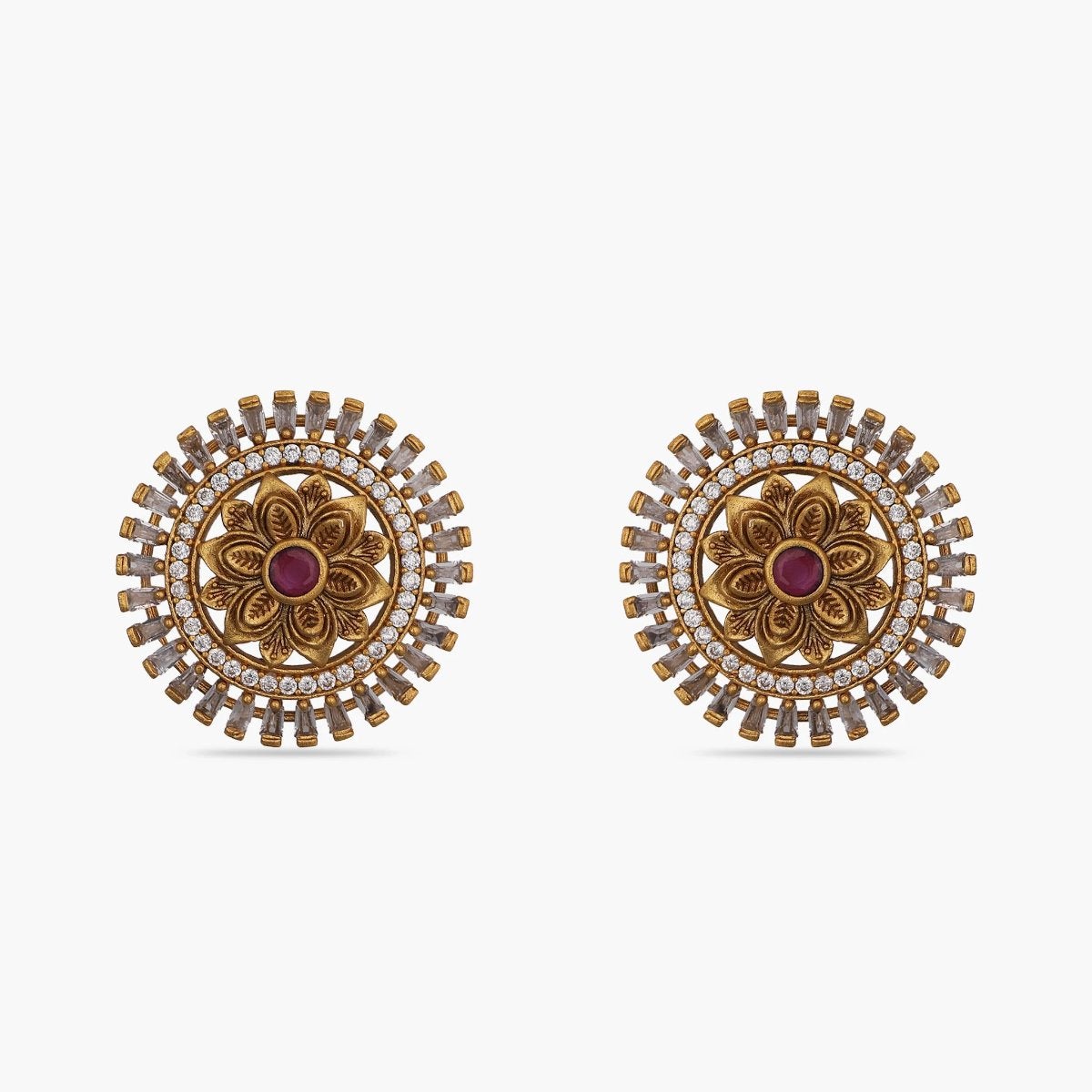 Ethnic Peacock Antique Gold tone gemstone handmade earrings at ₹1455 |  Azilaa